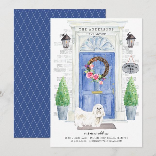 Meddelande om Flytta av maltesisk front-dörr Inbjudningar (Fram/baksida)