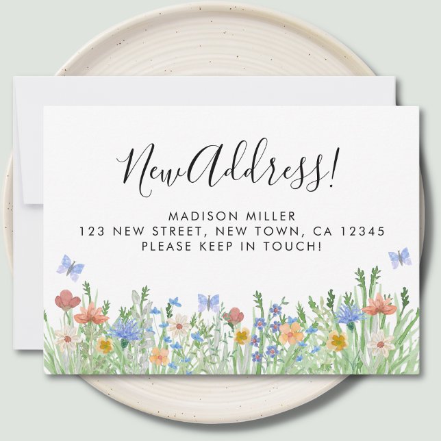 Meddelande om Flytta av ny adress Blommigt (Skapare uppladdad)