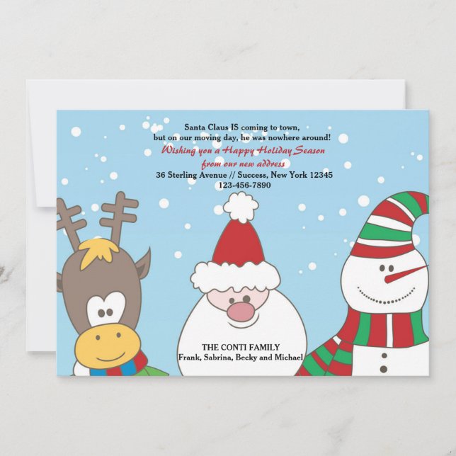 Meddelande om Flytta av Santa & Friends Helgdag (Framsida)