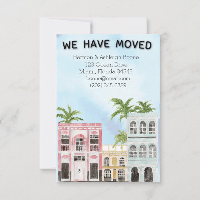 Meddelande om Flytta av tropisk plats Inbjudningar (Framsida)