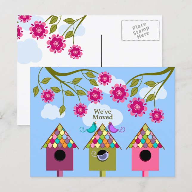 Meddelande om Flytta av vilda fåglar Vykort (Fram/baksida)