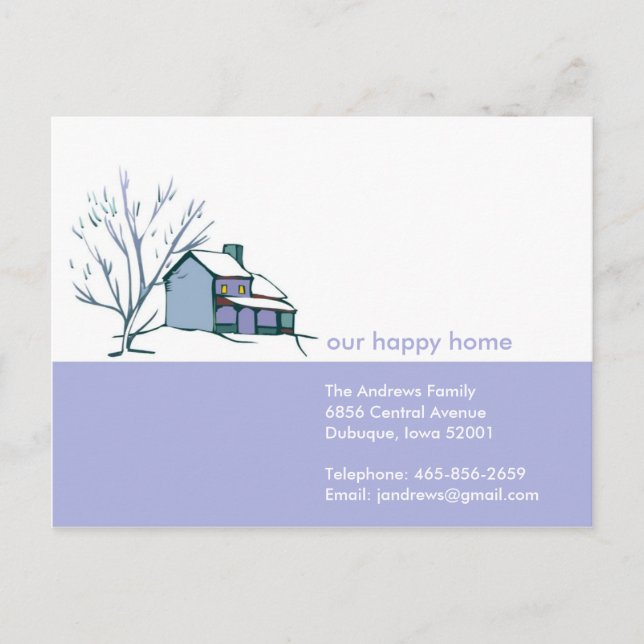 Meddelande om Flytta av vinterhem Vykort (Framsida)