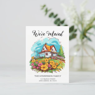 Meddelande om Flytta i Cute Farmhouse Vykort