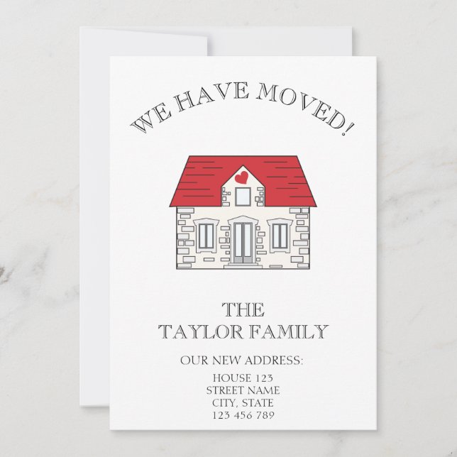 Meddelande om Flytta i hemmet för Cute House (Framsida)