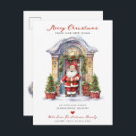 Meddelande om Flytta i Santa New Home<br><div class="desc">Det här charmerande Jultomten helgdag-vykortet fångar säsongens festliga anda, med en jolly i hans klassiska röda kostym, omgiven av snöflingor och helgdag cheer. Perfekt för att skicka varmt önskemål till vänner och familj är det här vykortet designat med pulserande färg och underbar bild som väcker julens glädje. För samlare eller...</div>