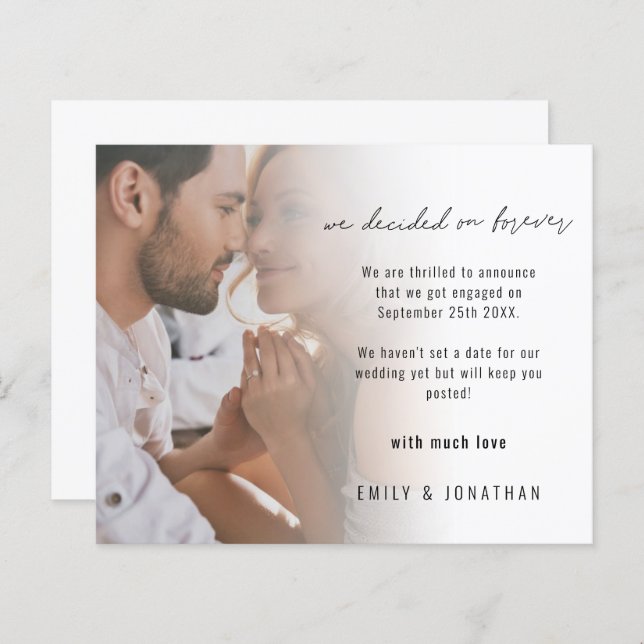 Meddelande om Förlovning av budgetfotoskript (Fram/baksida)