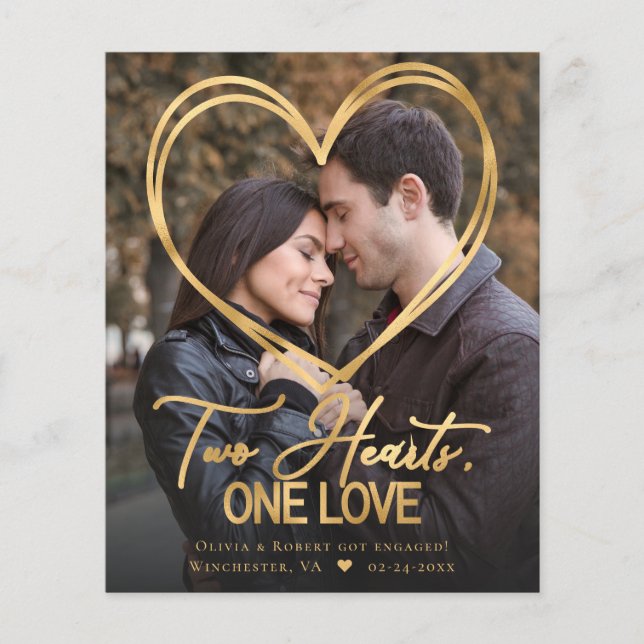 Meddelande om Förlovning av budgethjärt 2-foto (Framsida)