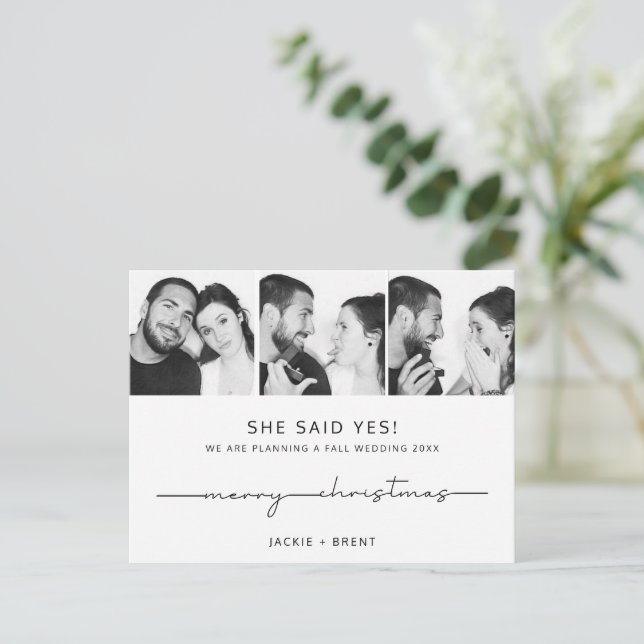 Meddelande om Förlovning av julkort (Stående Fram)