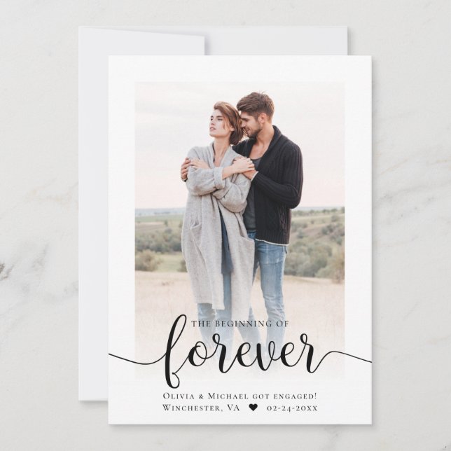 Meddelande om Förlovning av modern skript Inbjudningar (Framsida)