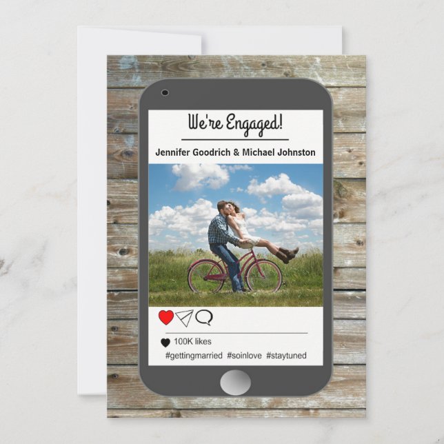 Meddelande om Förlovning för Social Media Photo Mo (Framsida)