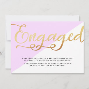 Meddelande om Förlovningen Modern Guld Foil Script