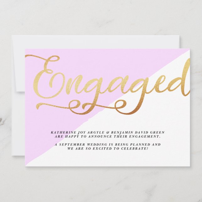 Meddelande om Förlovningen Modern Guld Foil Script (Framsida)