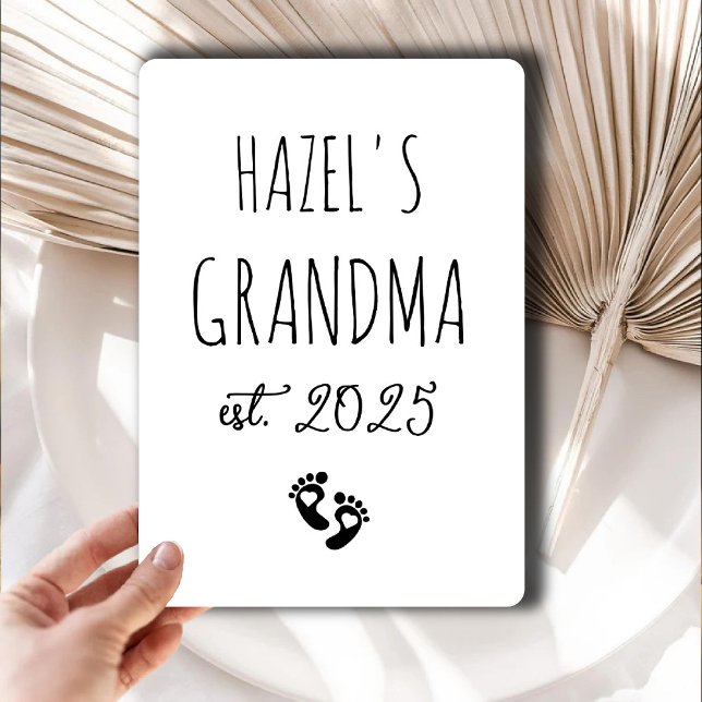Meddelande om första gången för Gravid av Grandma- (First Time Grandma Pregnancy Announcement Card)