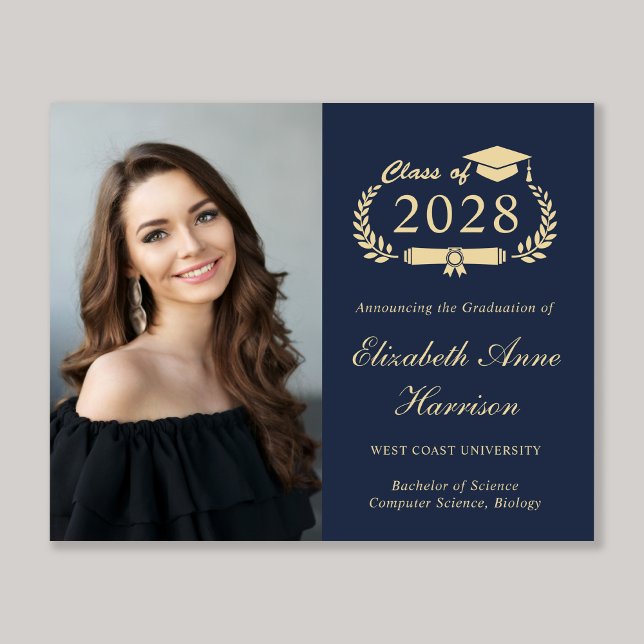 Meddelande om foto-blå akademisk utbildning (Share the pride and excitement of your graduate's achievement with friends and family near and far)