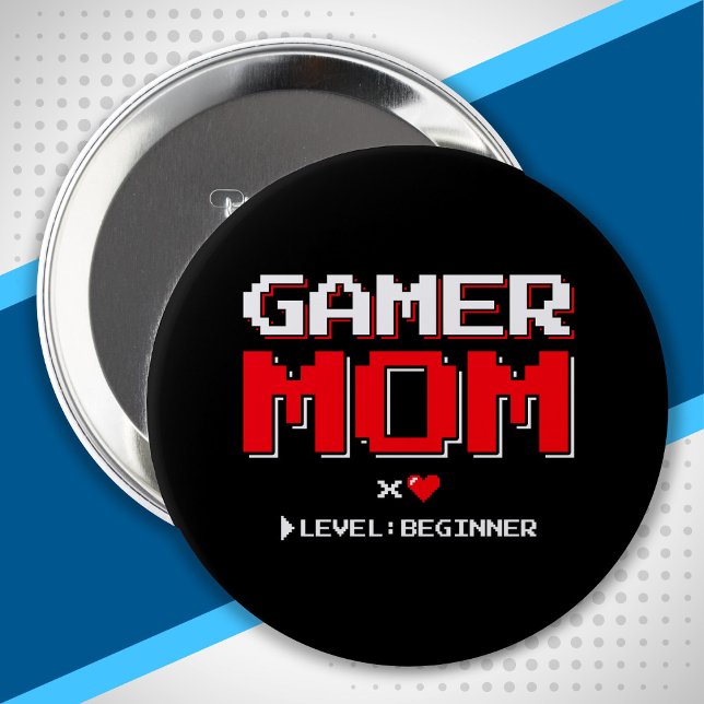 Meddelande om Gamer Mamma New Mor Första Baby Knapp (Skapare uppladdad)