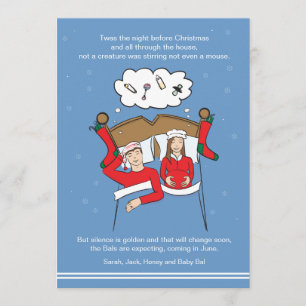 Meddelande om Gravid av ANPASSNINGSBARNAS julkort Inbjudningar