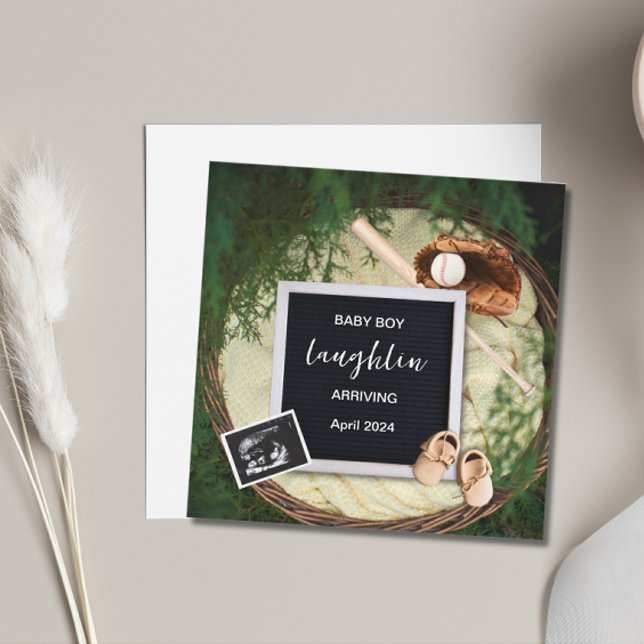 Meddelande om Gravid av basket tema Inbjudningar (Baseball Theme Pregnancy Announcement)