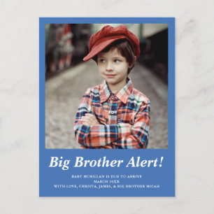 Meddelande om Gravid av Blue Big Brother Photo Vykort