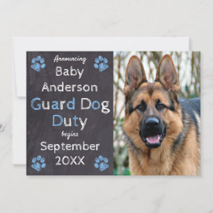 Meddelande om Gravid av Chalkboard Blue Baby Hund