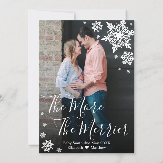 Meddelande om Gravid av fotojul Inbjudningar (Framsida)