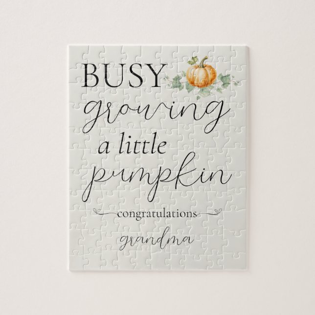 Meddelande om Gravid av ljus Lilla Pumpkin Puzzle Pussel (Vertikal)
