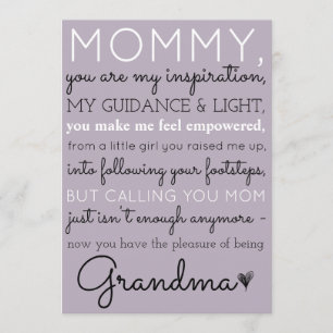Meddelande om Gravid av mamma till Grandma Cute