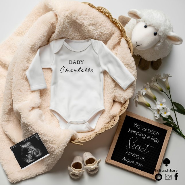 Meddelande om Gravid av minimal Gender/Neutralt Inbjudningar (Skapare uppladdad)