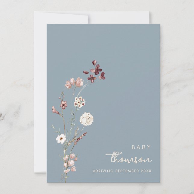 Meddelande om Gravid av modern minimal Blommigt (Framsida)