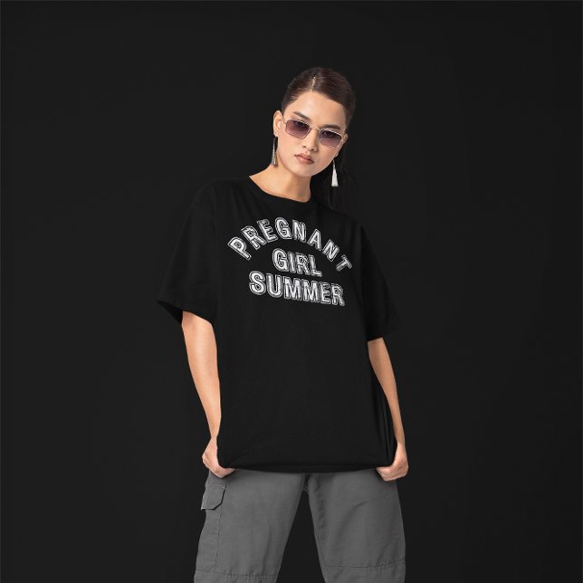 MEDDELANDE OM GRAVID AV Pregnerad flicka Sommarski T Shirt (Skapare uppladdad)