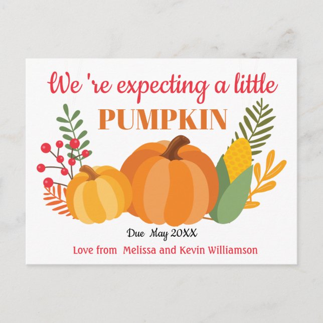 Meddelande om Gravid för Cute Pumpkin (Framsida)