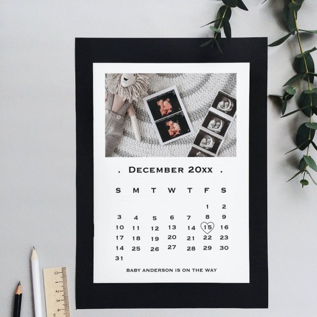 Meddelande om Gravid för elegant av skriptkalender (Skapare uppladdad)