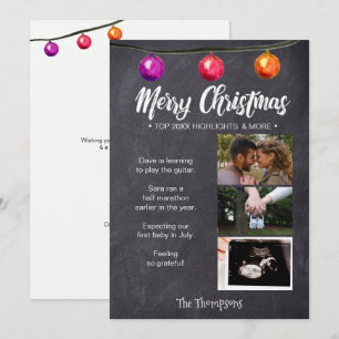 Meddelande om Gravid för fotojul på kalktavla