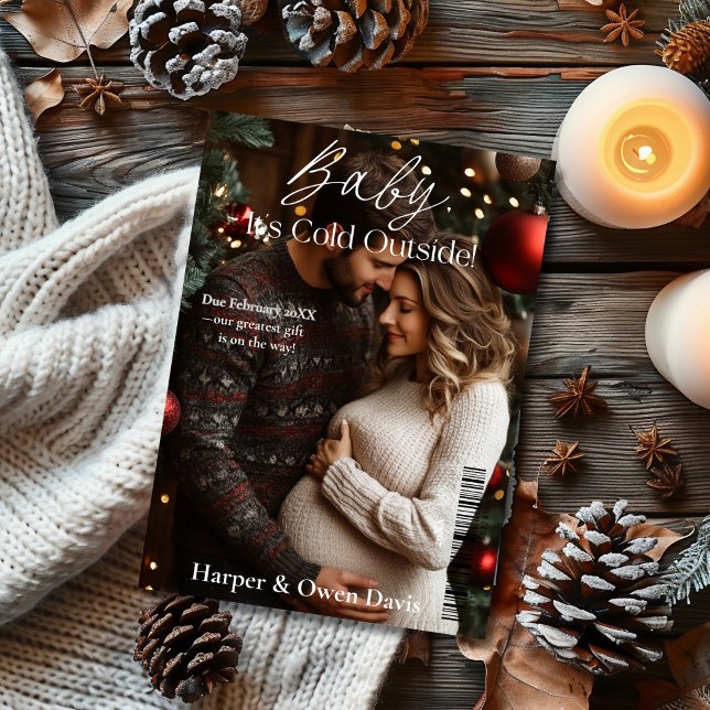 Meddelande om Gravid för jultidskriften Cover (Christmas Magazine Cover Pregnancy Announcement)
