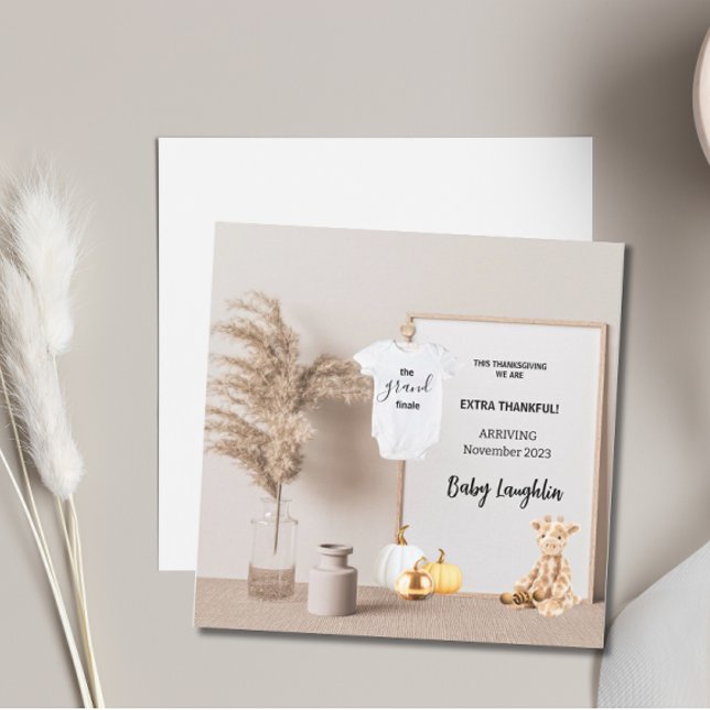 Meddelande om Gravid för tankfull Thanksgiving i E Inbjudningar (Extra Thankful Thanksgiving Pregnancy Announcement)