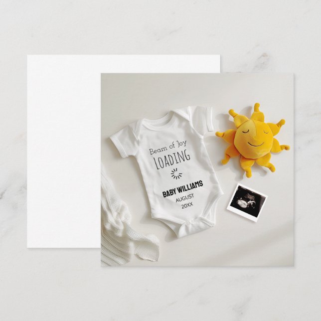 Meddelande om Gravid från Funny Sunshine Inbjudningar (Fram/baksida)