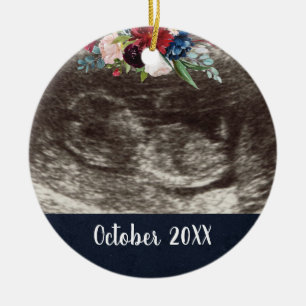 Meddelande om gravid Gravid Reveal Photo Julgransprydnad Keramik