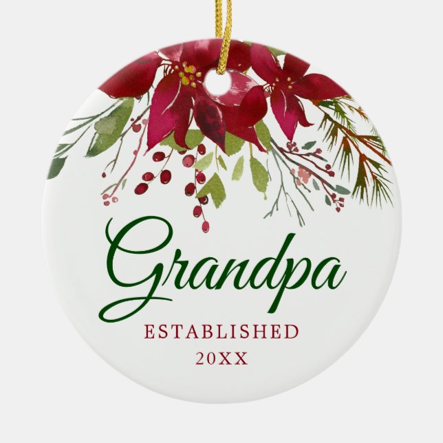 Meddelande om gravid | New Grandpa Gift Julgransprydnad Keramik (Framsidan)