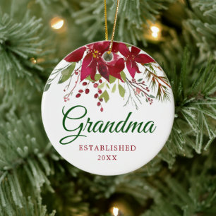 Meddelande om gravid   Ny mormor Julgransprydnad Keramik