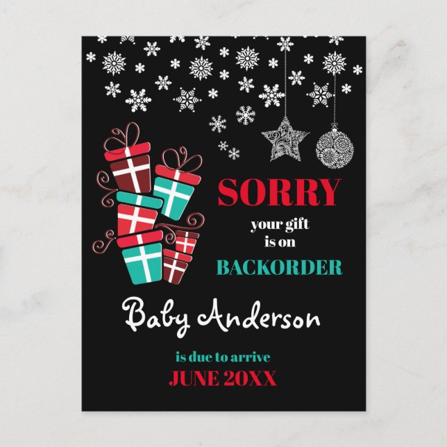 Meddelande om gravid vykort (Framsida)