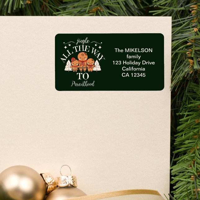 Meddelande om Graviden Baby i jul Adressetikett (Skapare uppladdad)