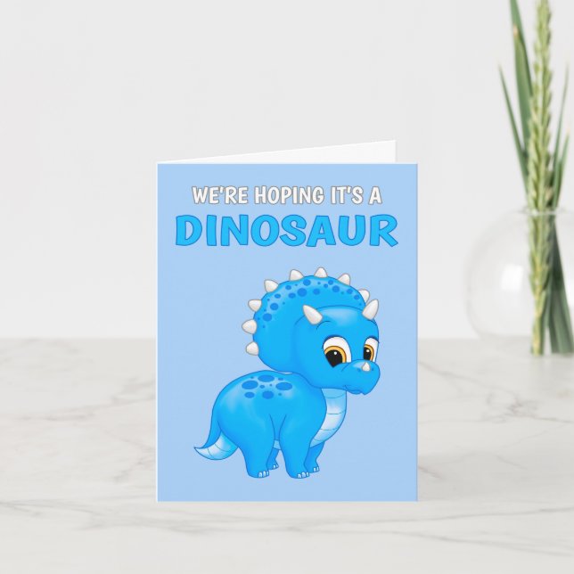 Meddelande om Graviden Cute Dinosaur Pojke (Framsida)