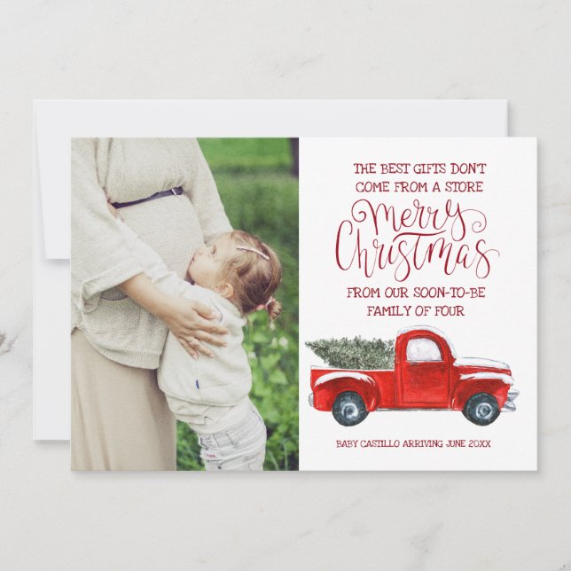 Meddelande om Graviden jul - Vintage Lastbil (Framsida)