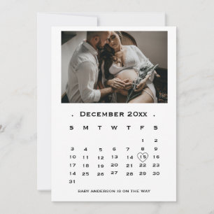 Meddelande om Graviden Modern Script Calendar