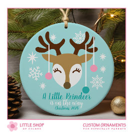 Meddelande om graviditet Baby Anpassningsbar Foto Julgransprydnad Keramik