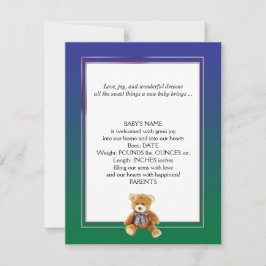 Meddelande om grönt och blå Nalle Baby