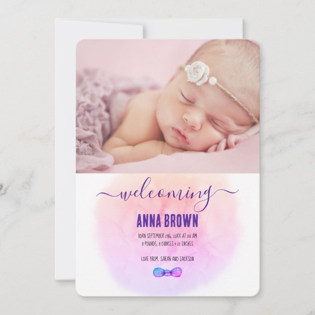 Meddelande om grönt och ORANGE BABY Inbjudningar (Framsida)