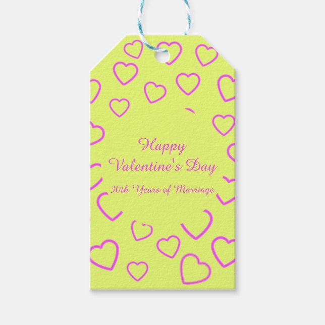 Meddelande om gult och Rosa Mönster Anpassningsbar Presentetikett (Framsidan)