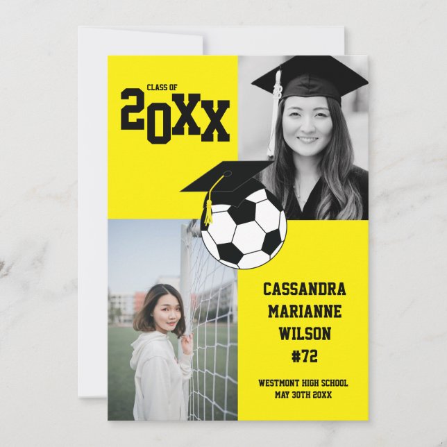 Meddelande om Gulten för idrotter i Studenten Inbjudningar (Framsida)