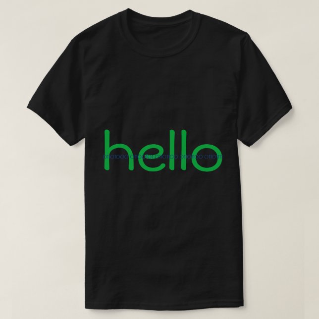 Meddelande om hej och hot-Hacker-kod Tee Shirt (Design framsida)