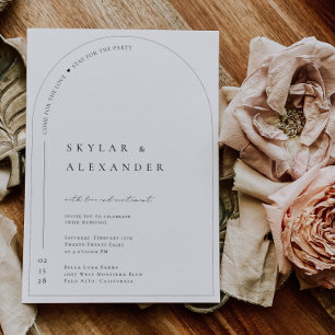 Meddelande om inbjudan till Arch Bröllopsfest